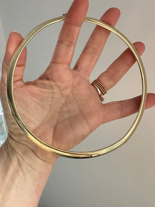 14K Italian yellow gold Omega link necklace 38g