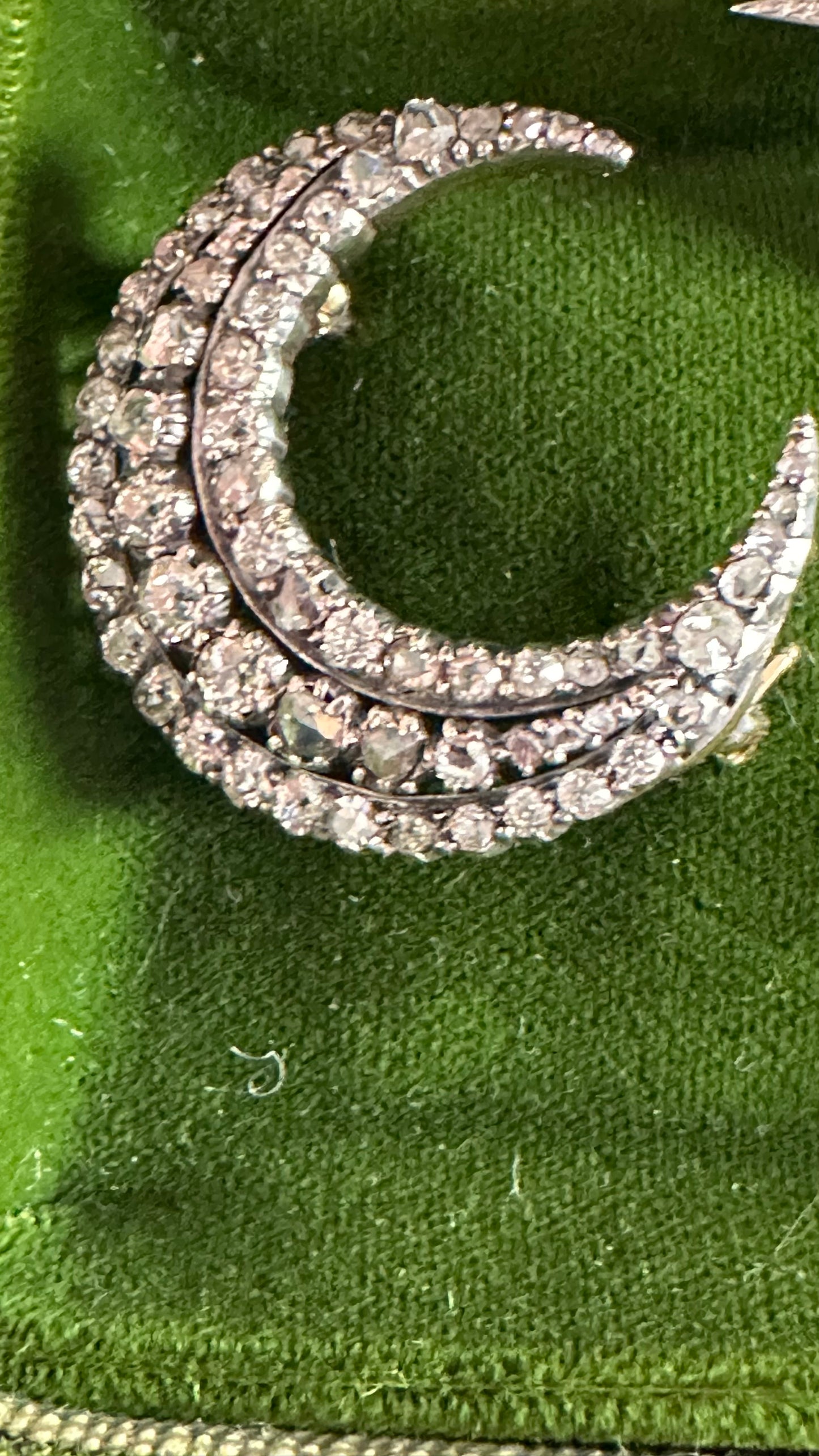 Victorian  diamond crescent brooch