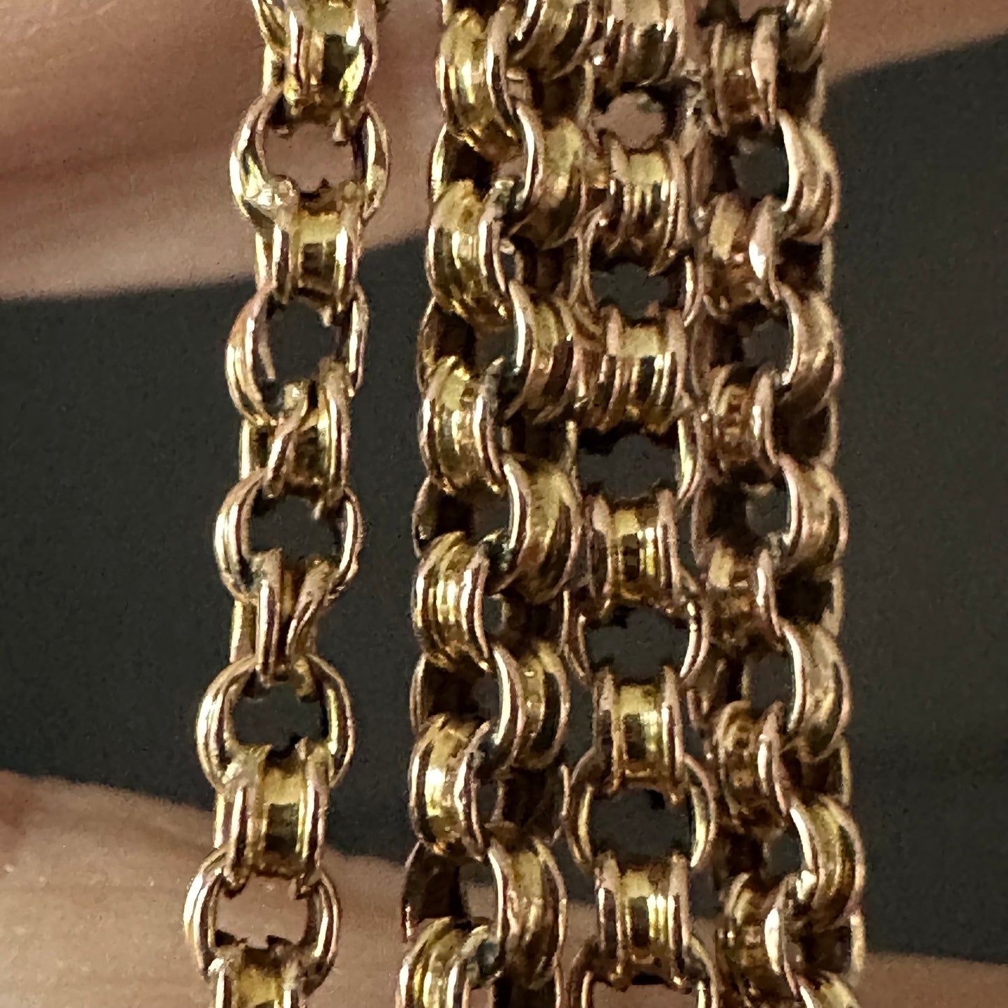 Antique 9ct Gold Ribbed Rolo Watch Chain – 28”  |  2.5 mm  Victorian / Edwardian Era