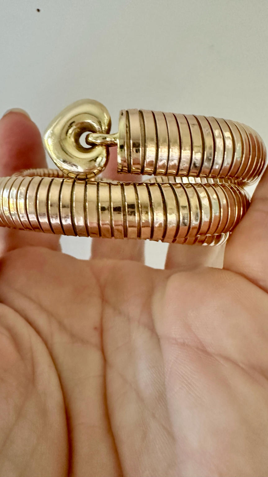 Vintage Italian 14K Gold Tubogas Wrap Bracelet | 70 Grams