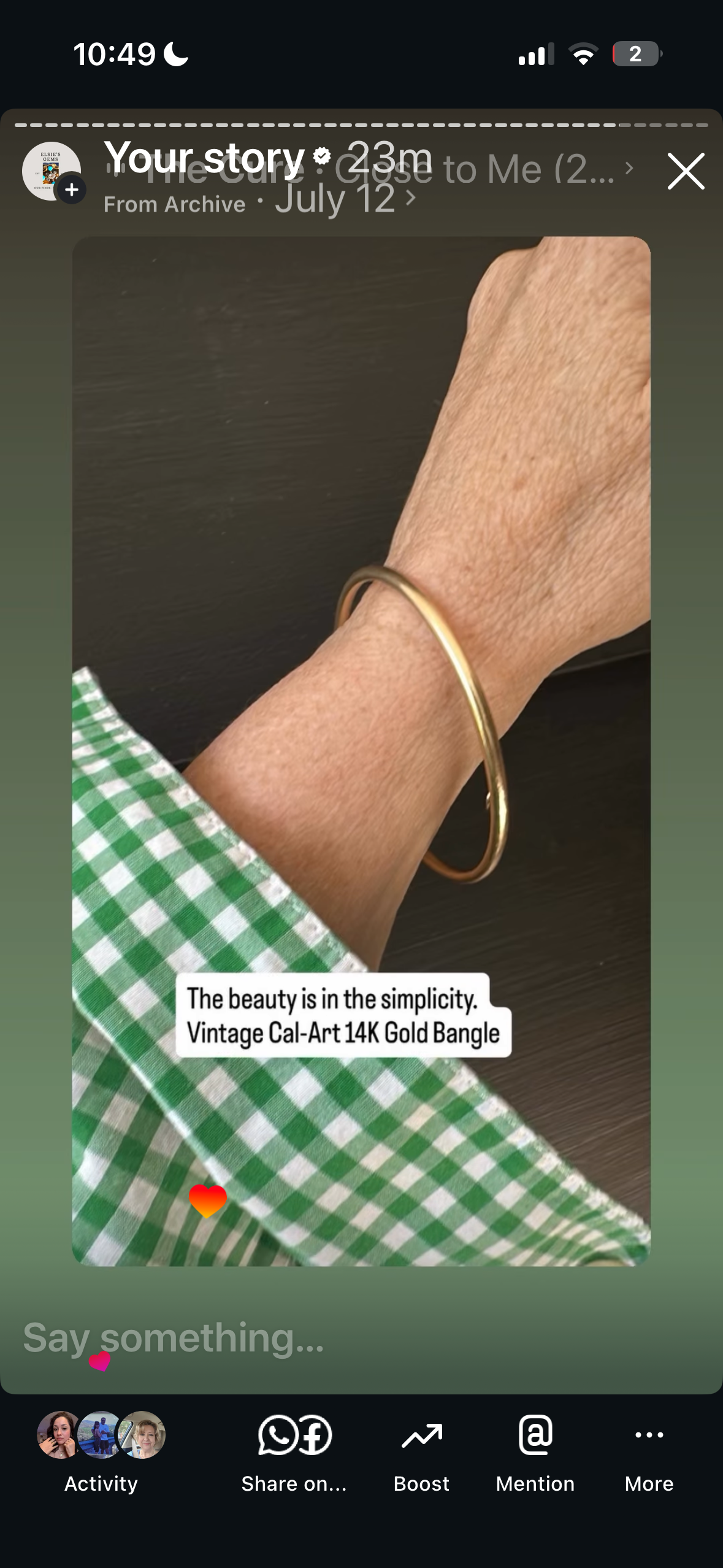 Vintage Cal-Art 14K Gold Round Tube pullover Bangle