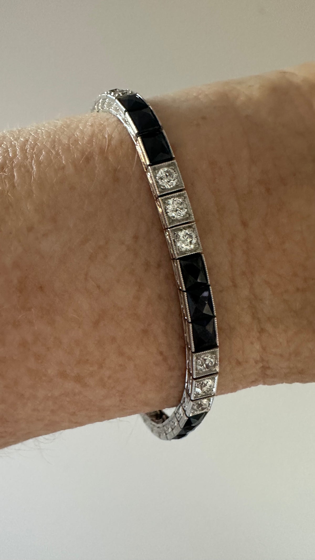 Art deco sapphire diamond bracelet