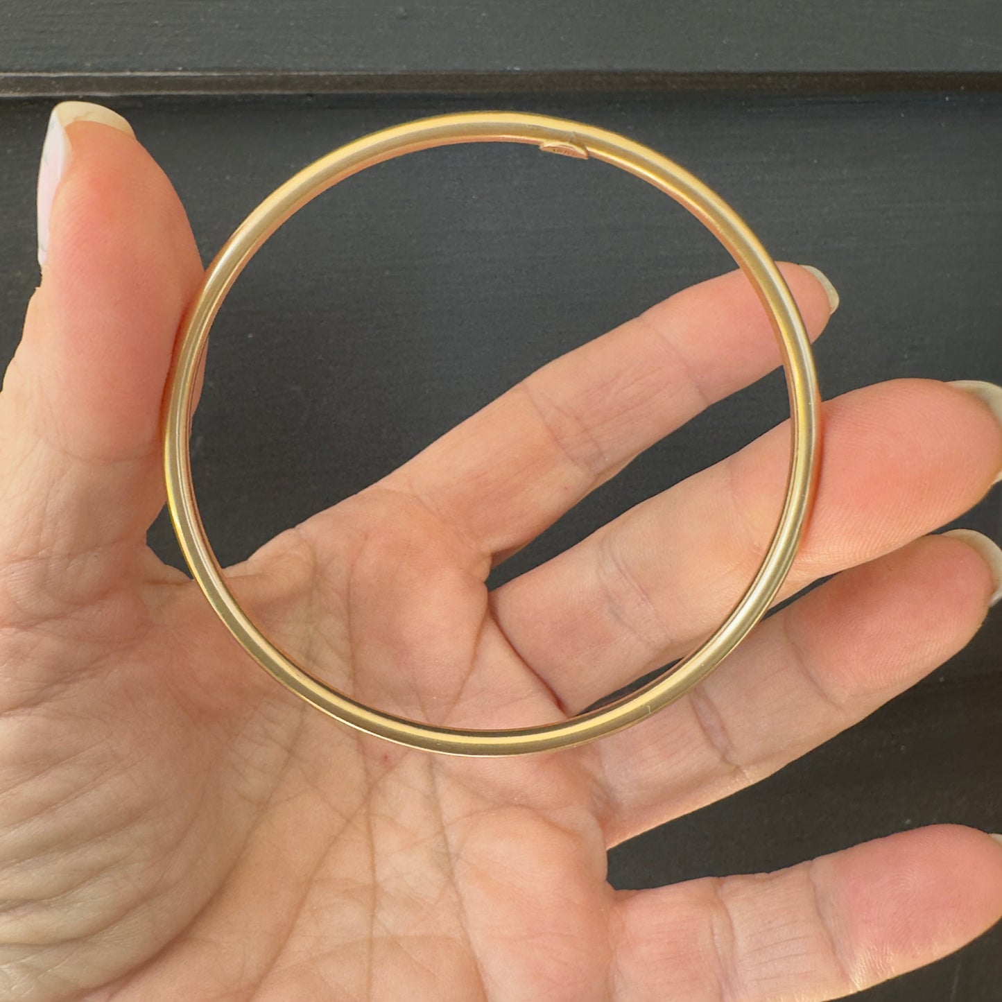 Vintage Cal-Art 14K Gold Round Tube Bangle