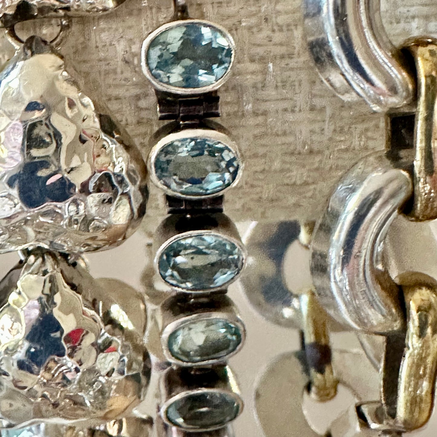 Acleoni Sterling Silver bezel set Blue Topaz  ( 11-12 cttw  ) bezel tennis bracelet