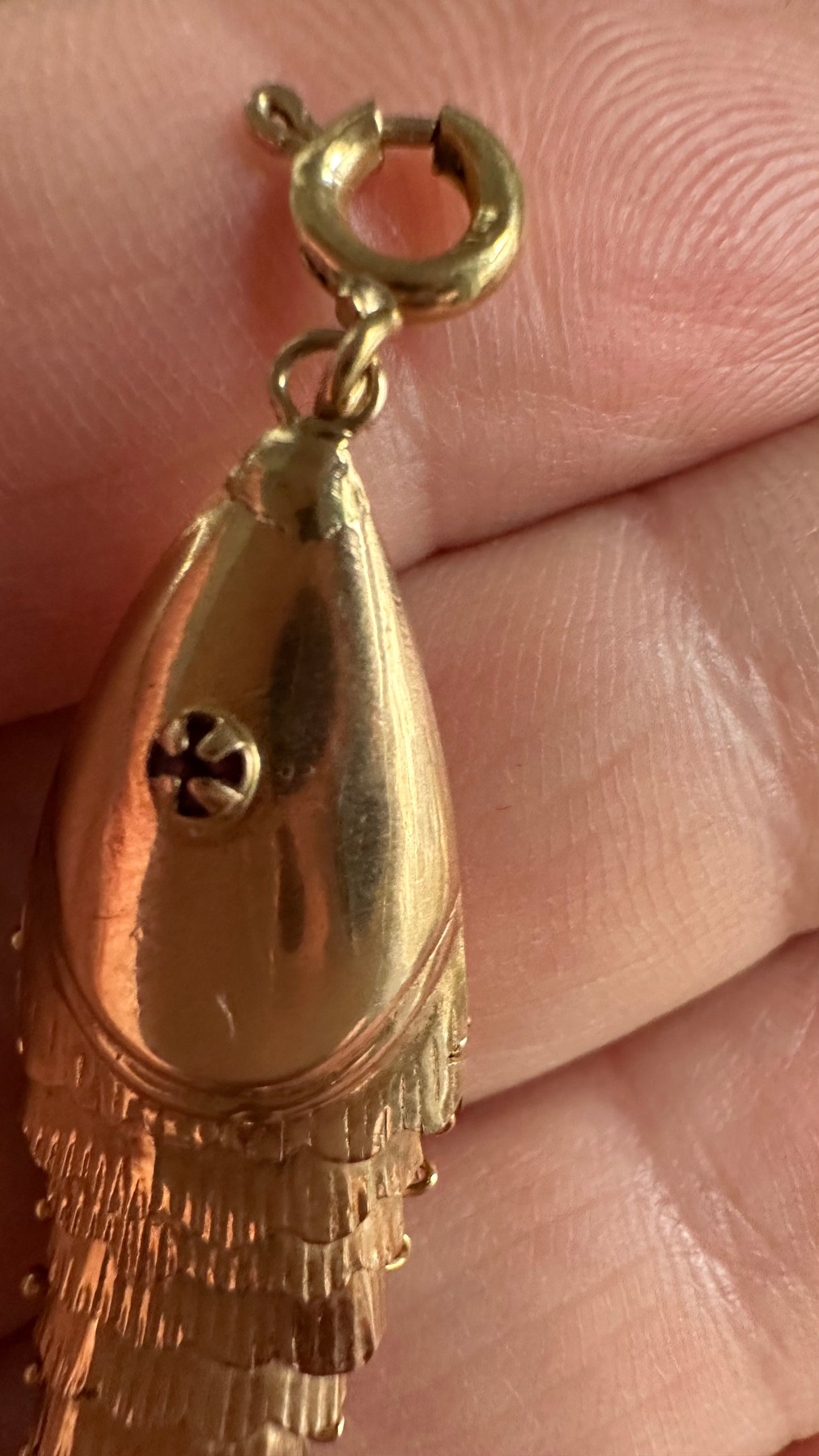 Solid 14K articulated fish charm