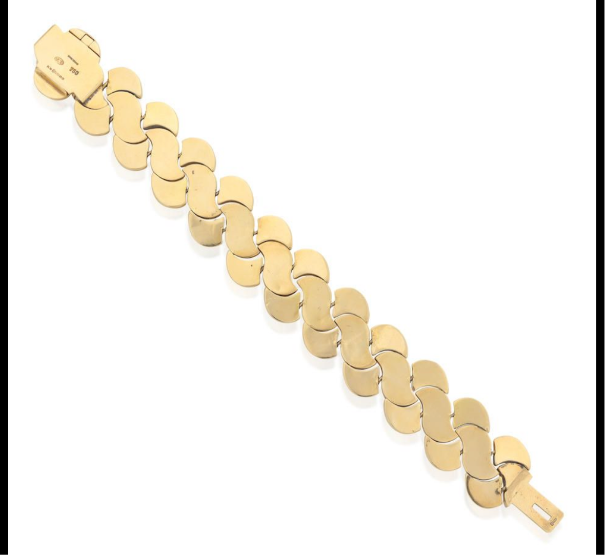 Vintage 18k Swiss fancy link gold bracelet 89g 7.7 inches long