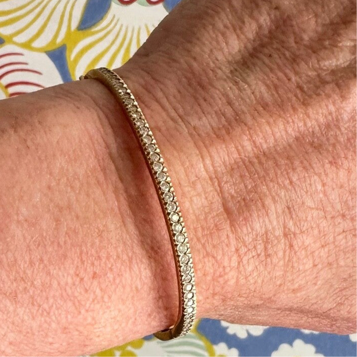 Vintage 14K Diamond  Bangle Bracelet  1.3 Cttw