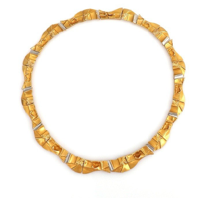 Björn Weckström: A “Rumo” necklace of 14k gold and platinum 64g