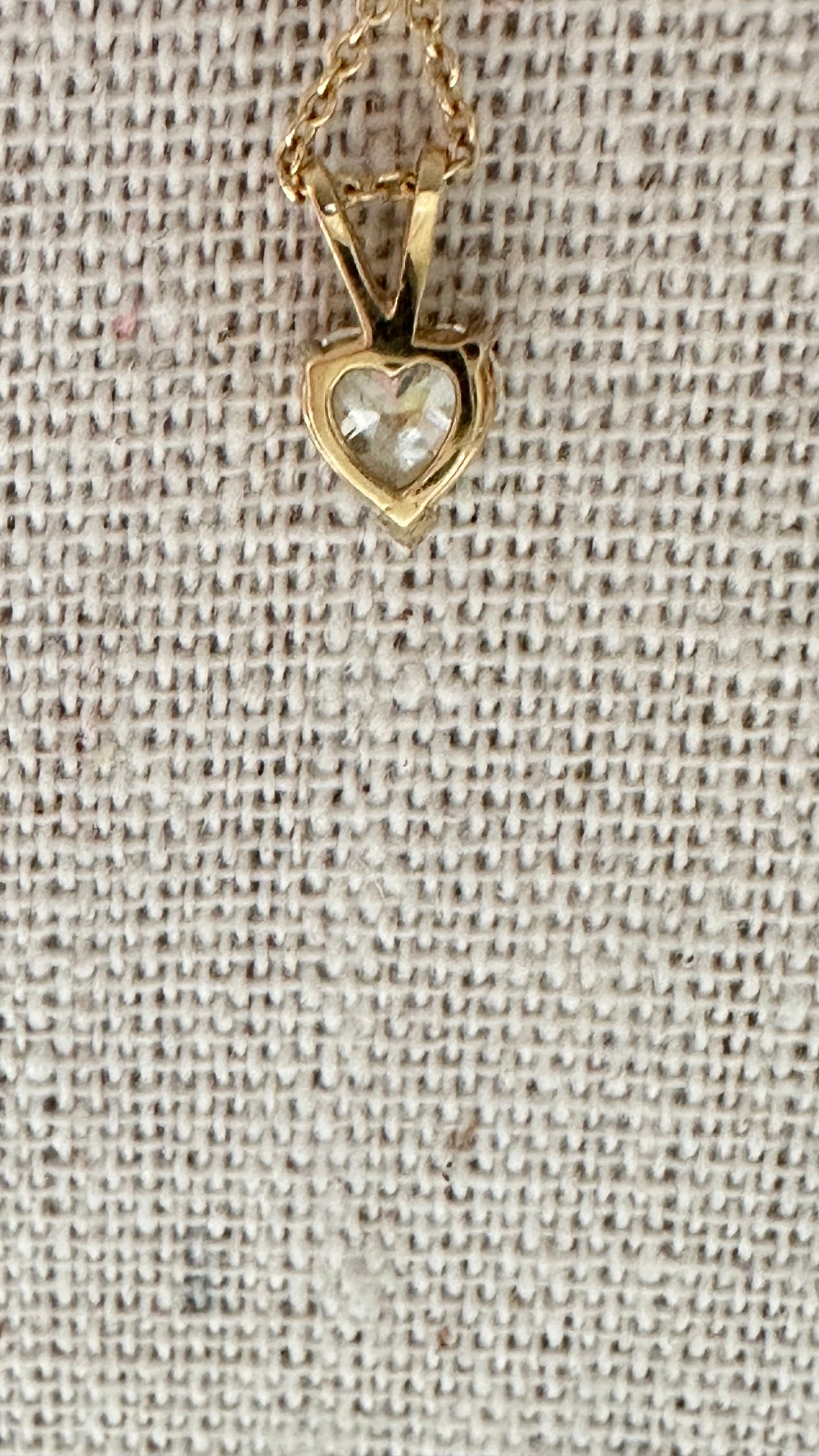 14k Heart Cut natural diamond solitaire necklace