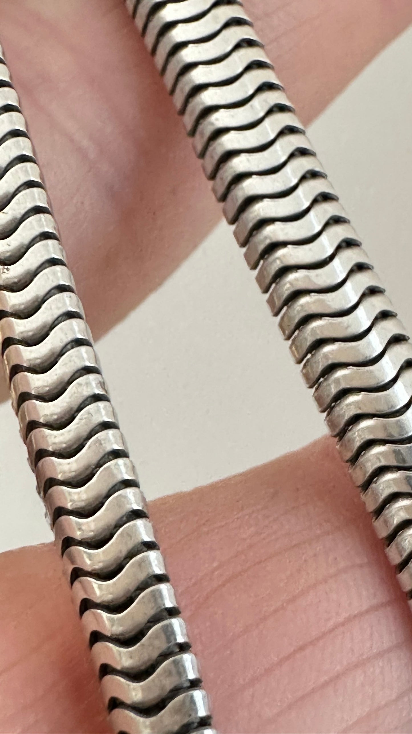 Vintage Forstner sterling silver snake chain neck necklace