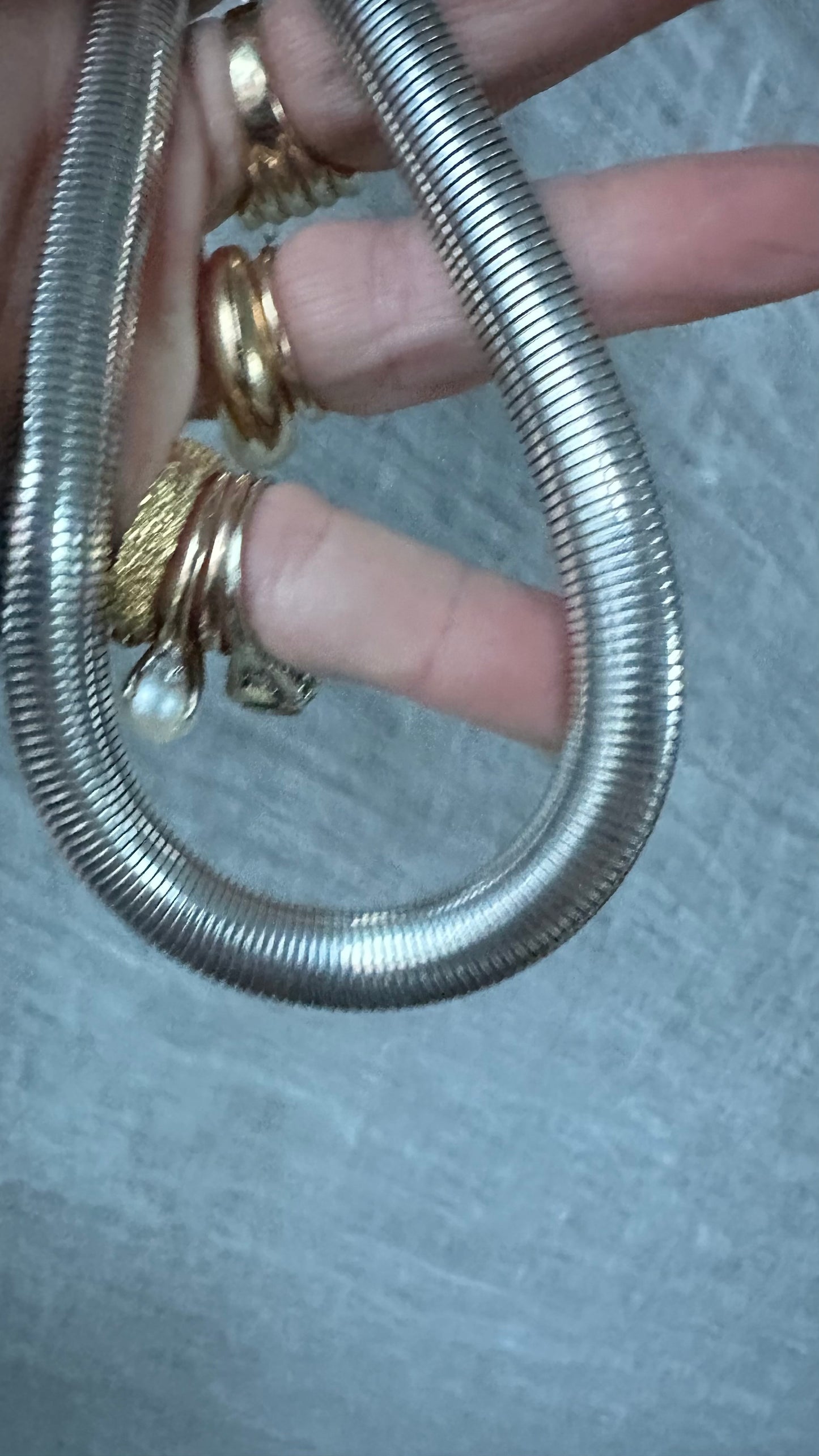 Godfrey Carter wide snake Sterling silver tube necklace