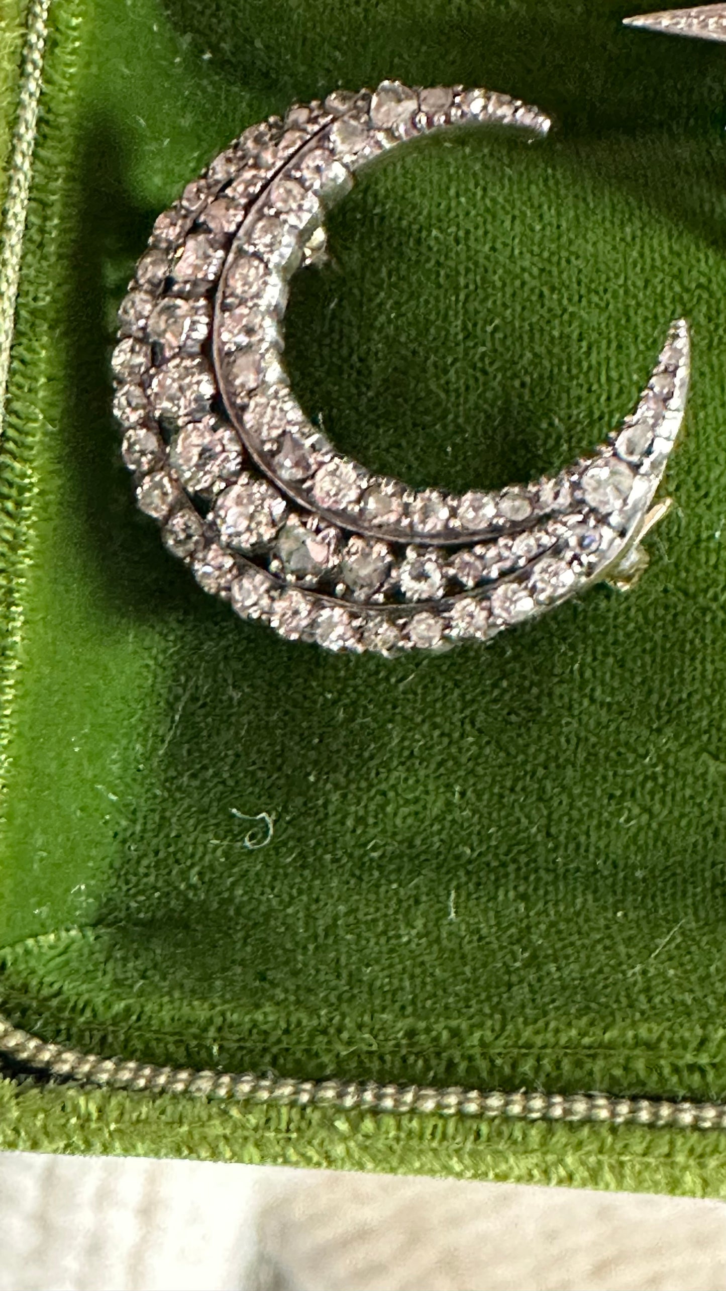 Victorian  diamond crescent brooch
