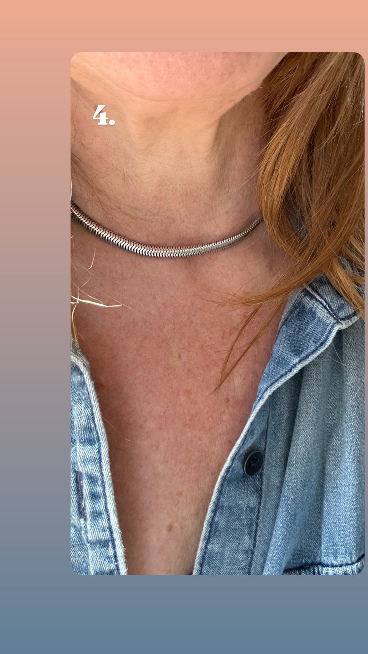 Vintage Forstner sterling silver snake chain neck necklace