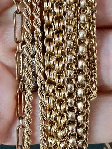 Victorian 14K Gold kings link Byzantine Chain Necklace – 19.5 Inches, 10.8g