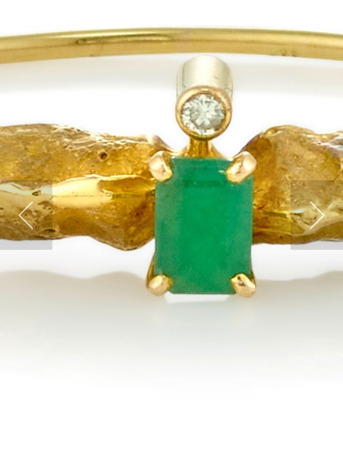ALFRED KARRAM: 14K GOLD, EMERALD AND DIAMOND BRACELET