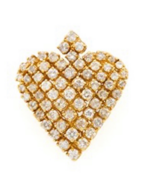 Vintage 18k diamond heart pendant with 3.9cttw diamonds