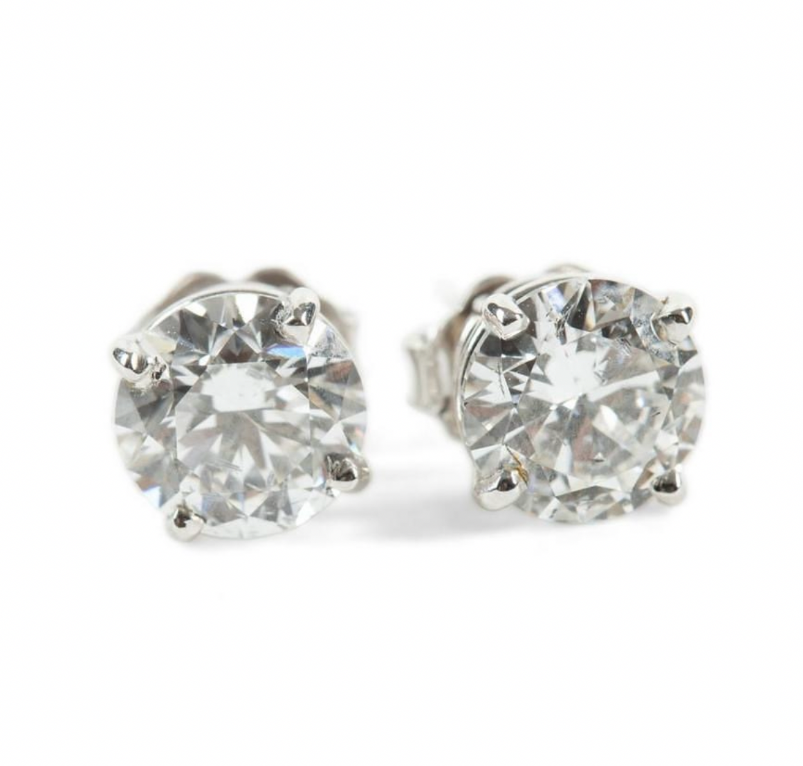 2.2 cttw round brilliant diamond 14k stud earrings