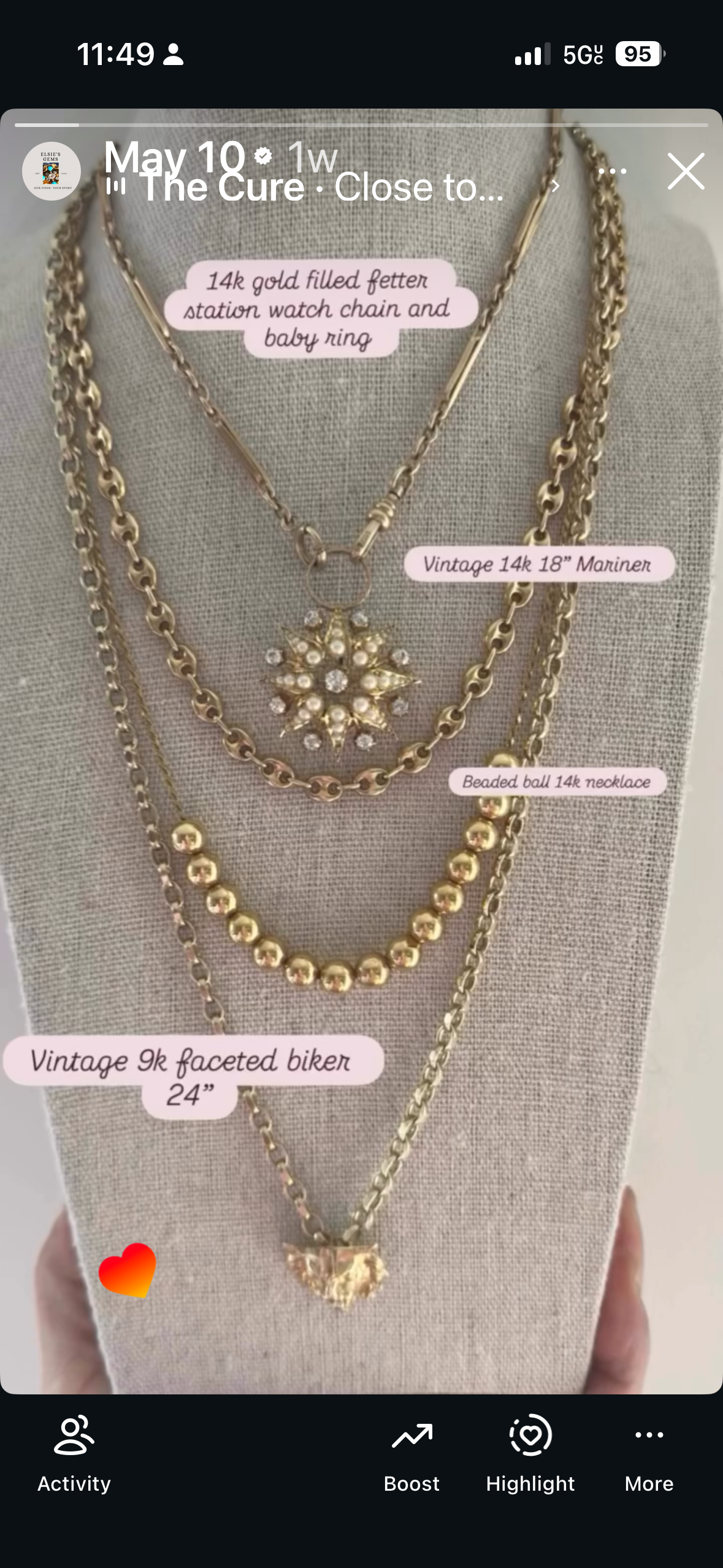 14k Mariner link 18” necklace