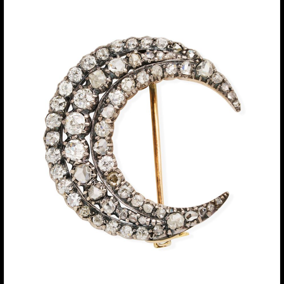 Victorian  diamond crescent brooch