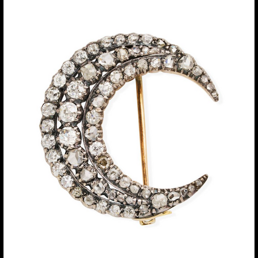 Victorian  diamond crescent brooch