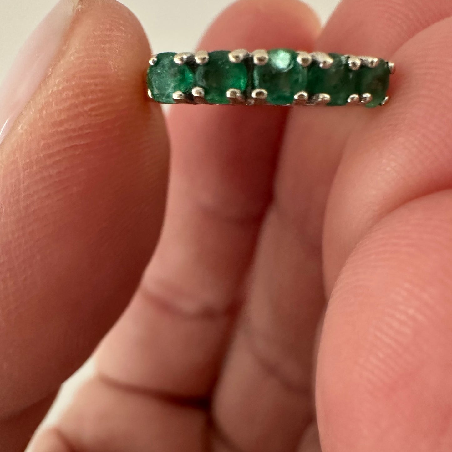 14k gold 5 stone emerald ring size 5.5