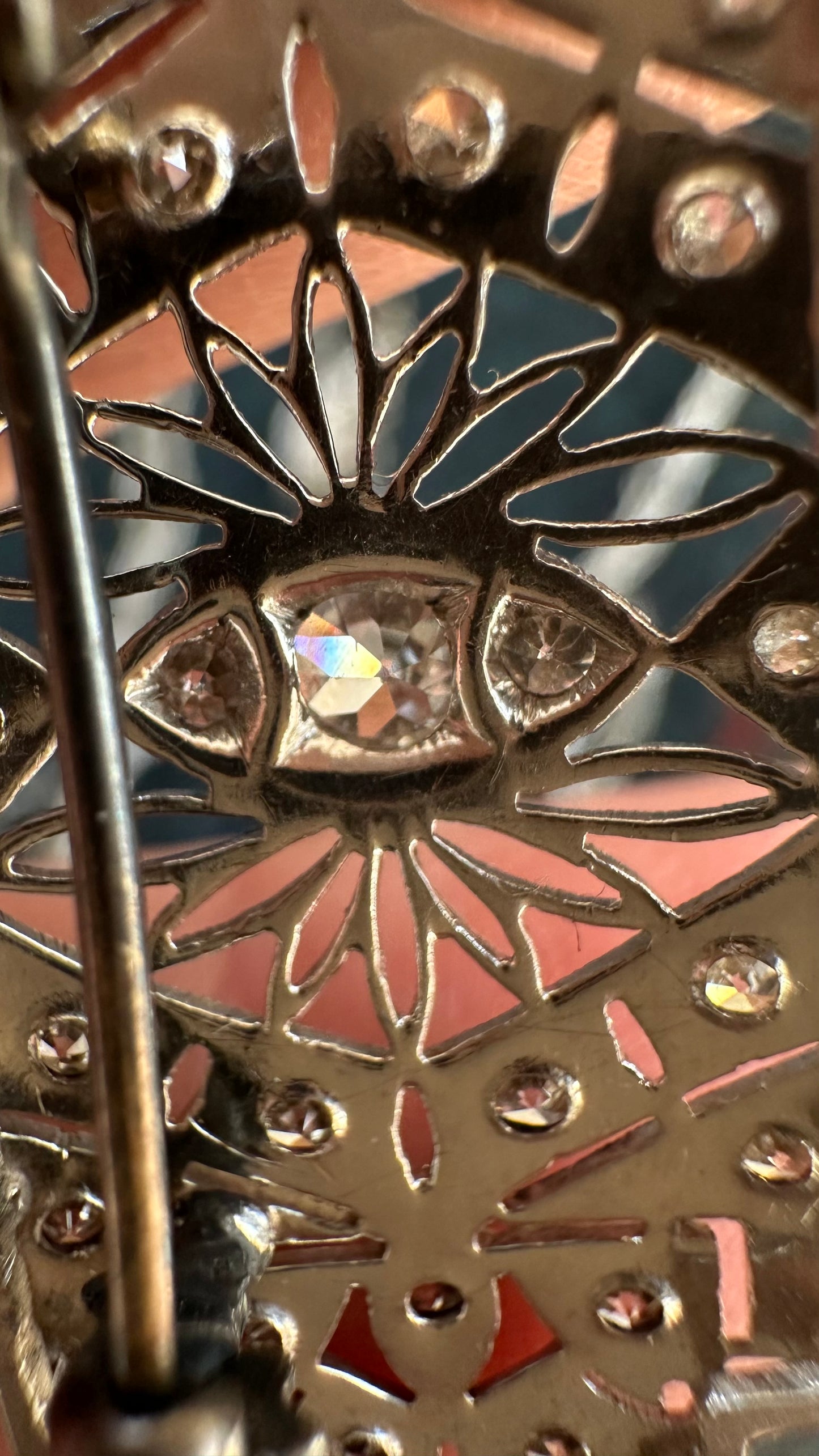 Art Deco Platnium and Diamond Pendant Brooch necklace