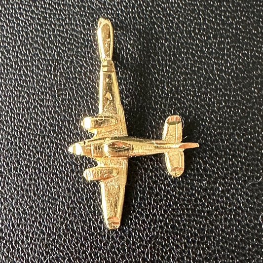 14k matthew ma 1983 airplane pendant / charm