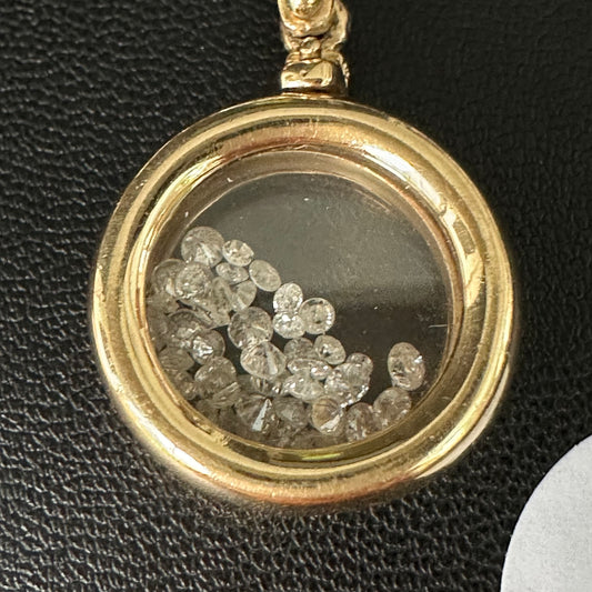 Vintage 14 carat diamond shaker pendant