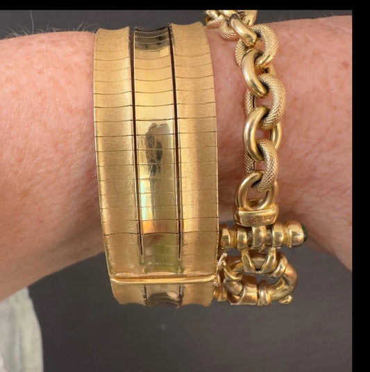Vintage 18k Lux Italian Three Strand bracelet 50G