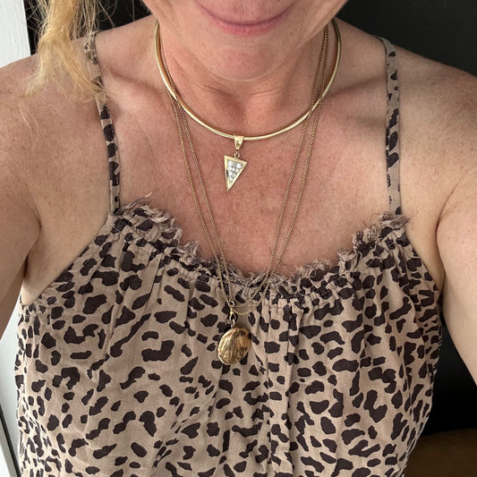 Omega round 16” 10k gold necklace