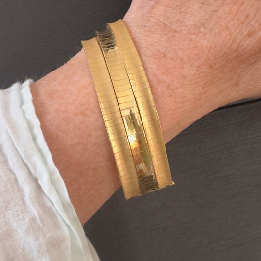 Vintage 18k Lux Italian Three Strand bracelet 50G