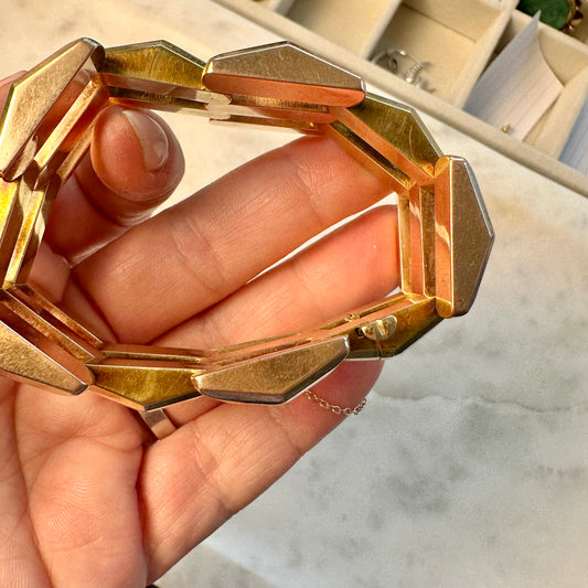 Vintage 50's Gold Gate Link Bracelet- 52 Grams