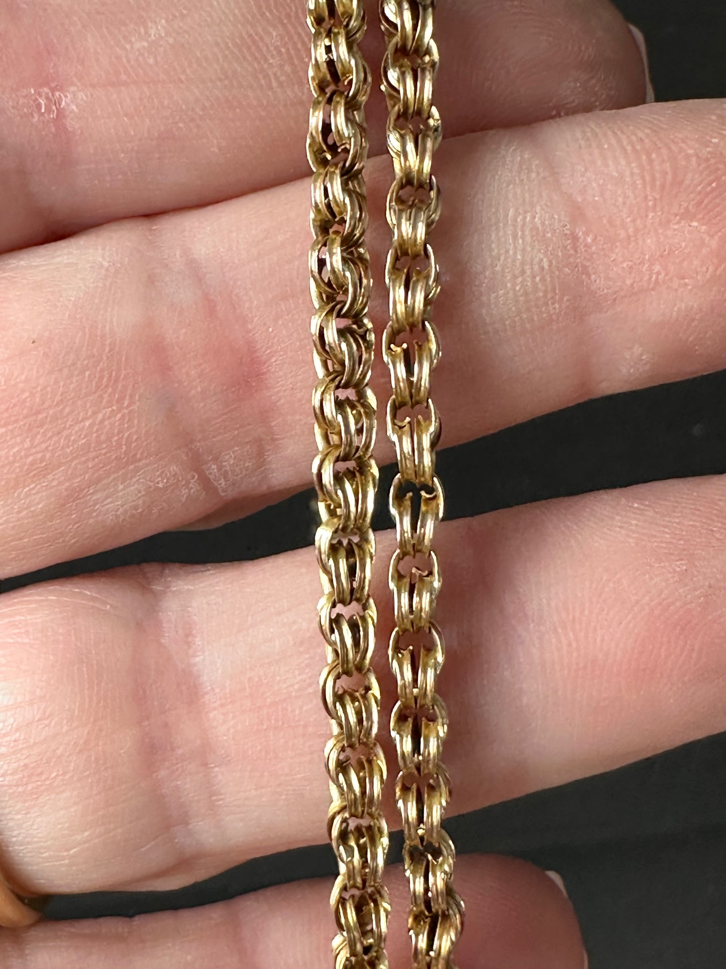 Victorian 14K Gold kings link Byzantine Chain Necklace – 19.5 Inches, 10.8g