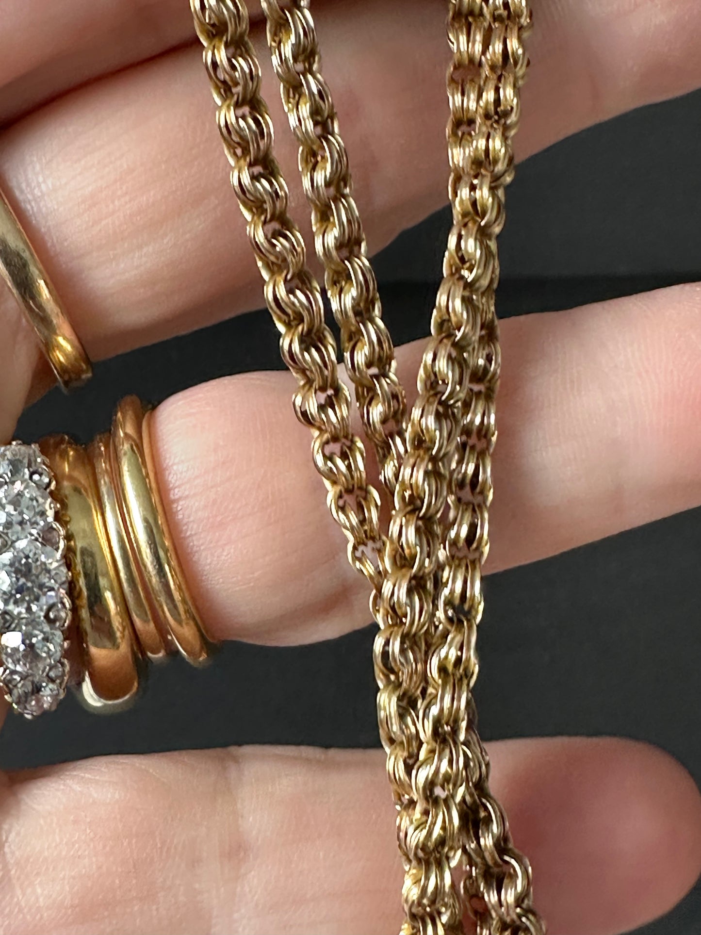 Victorian 14K Gold kings link Byzantine Chain Necklace – 19.5 Inches, 10.8g