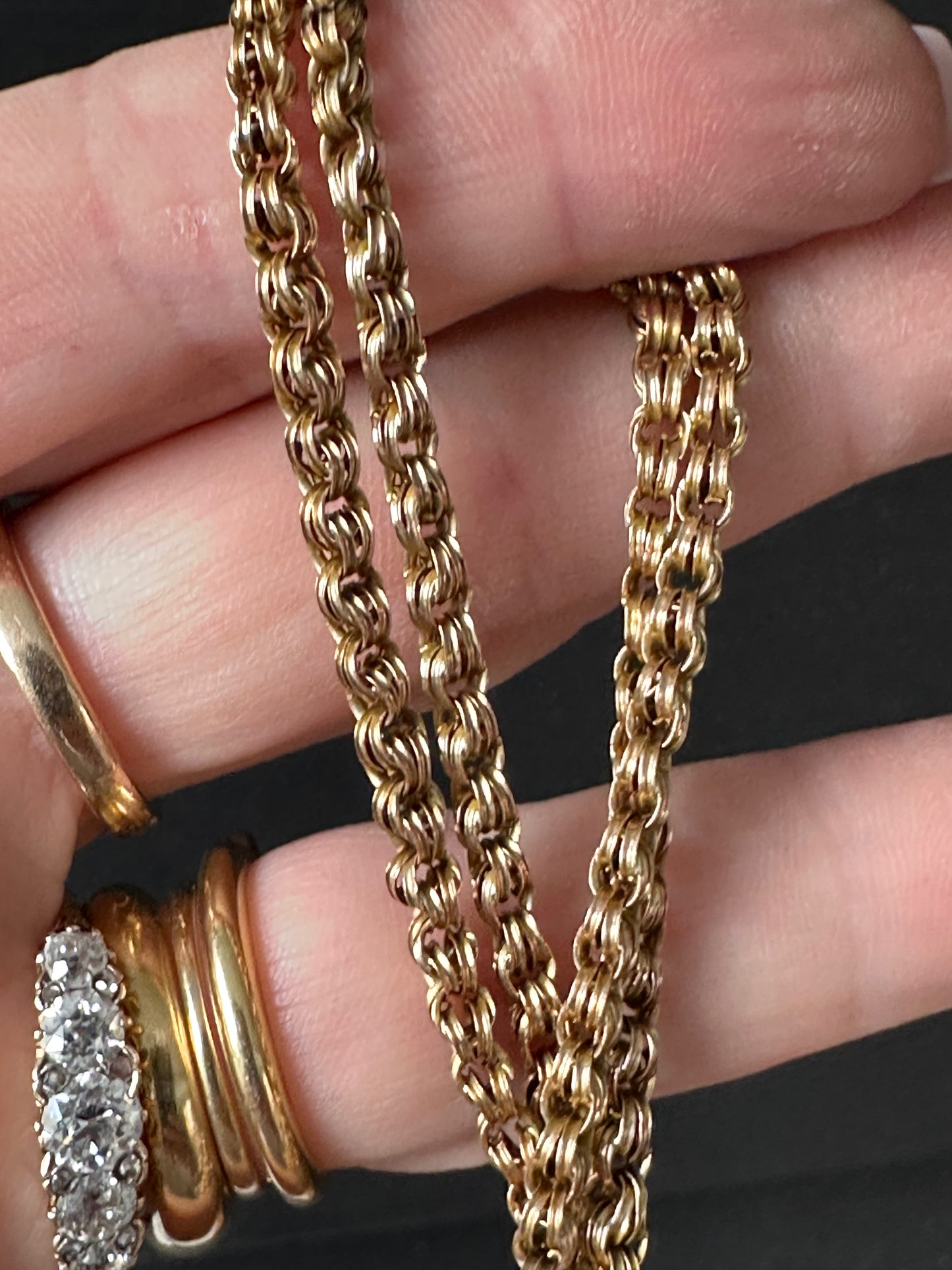 Victorian 14K Gold kings link Byzantine Chain Necklace – 19.5 Inches, 10.8g