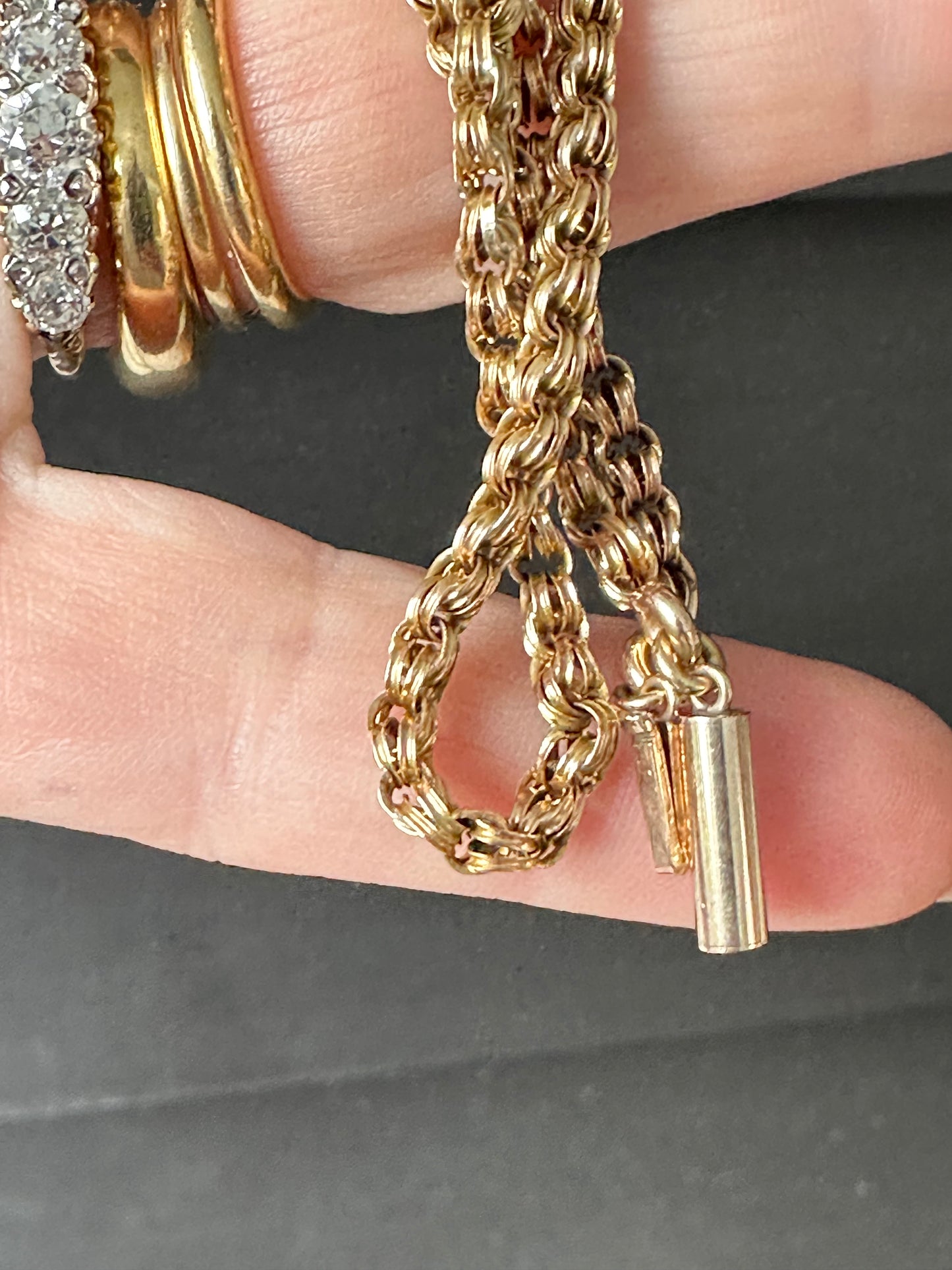 Victorian 14K Gold kings link Byzantine Chain Necklace – 19.5 Inches, 10.8g