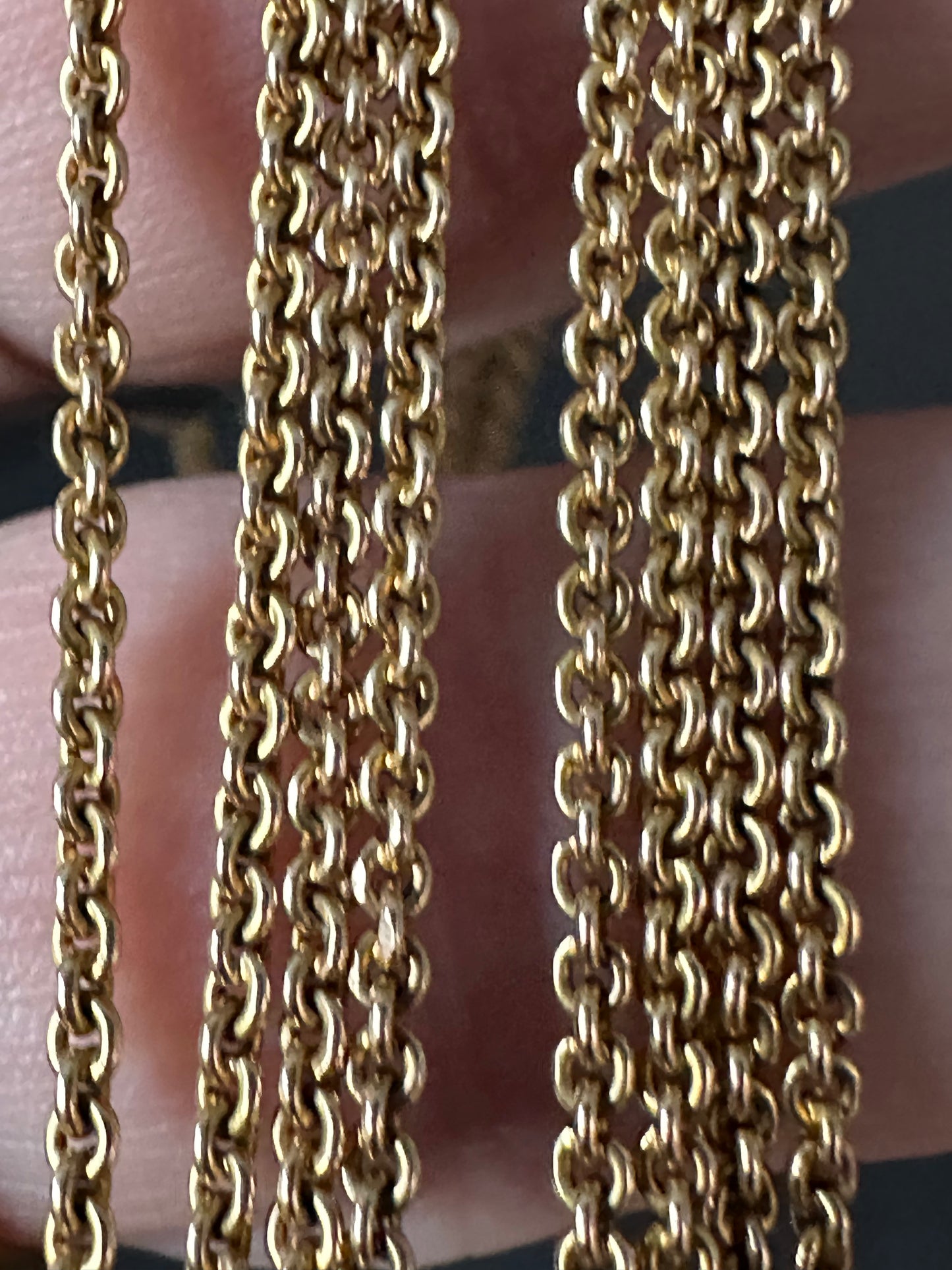 Victorian guard /watch chain 14k baby curblink with swivel dog clip 15.7g