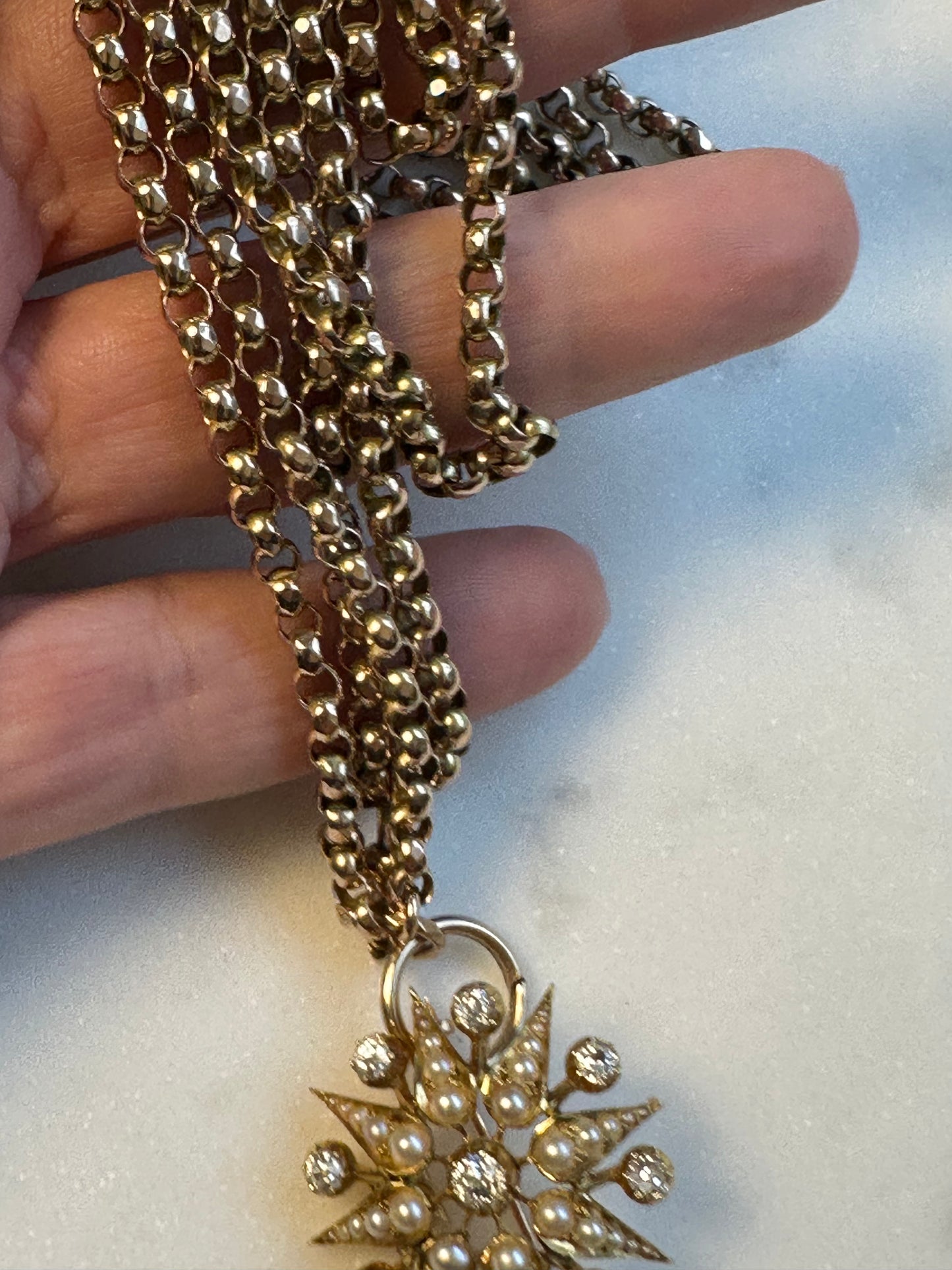 Victorian Long Belcher Chain 9k 46g