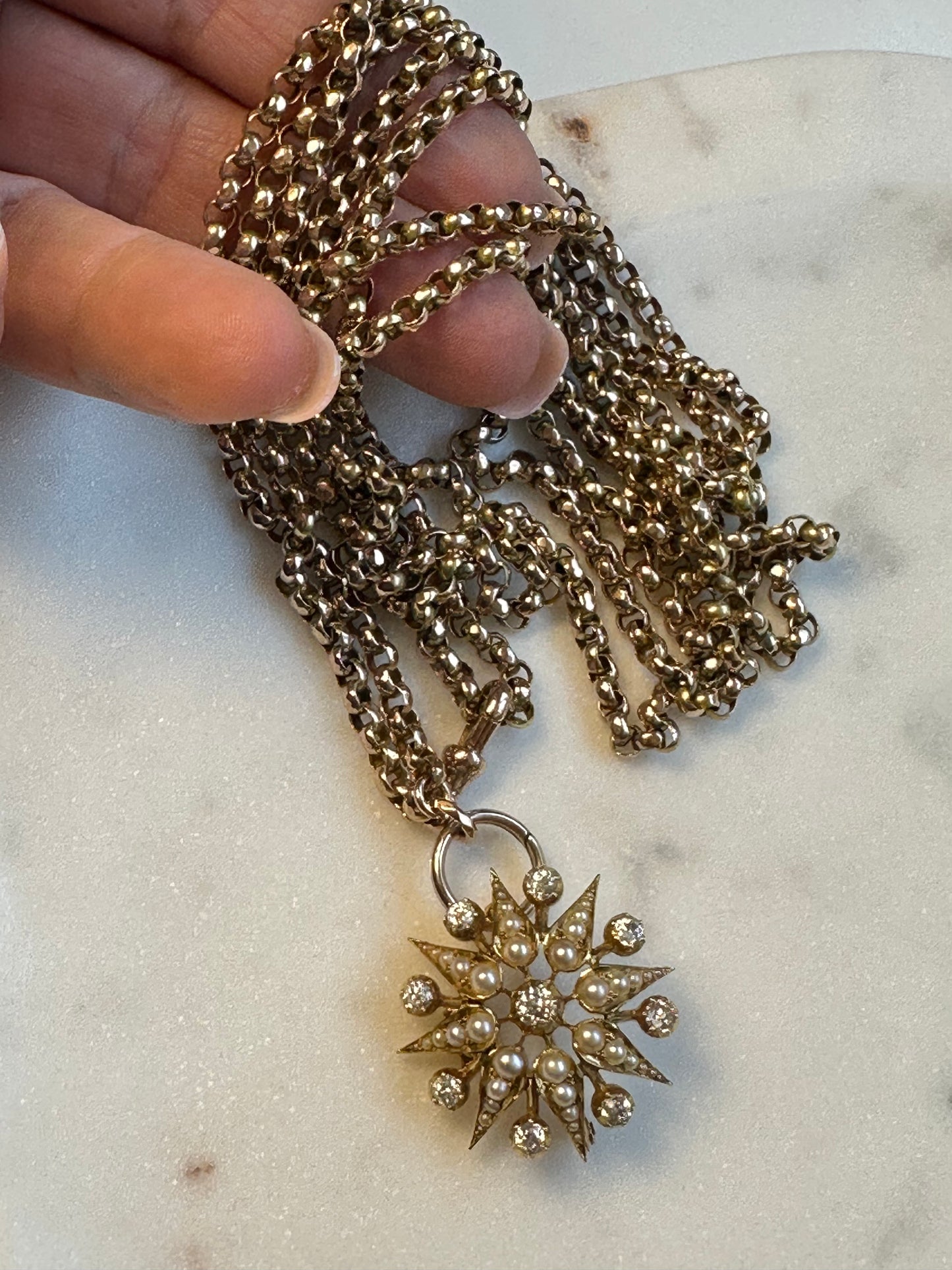 Victorian Long Belcher Chain 9k 46g