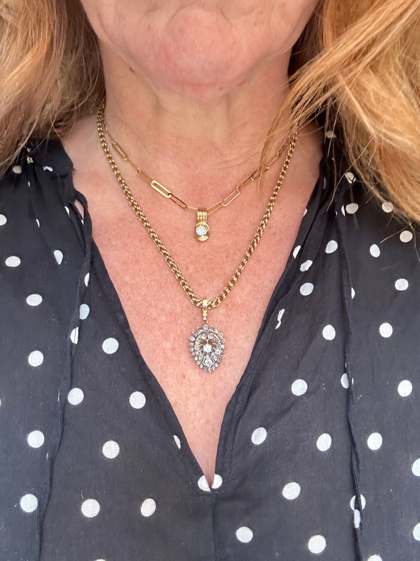 Victorian 14K Gold kings link Byzantine Chain Necklace – 19.5 Inches, 10.8g