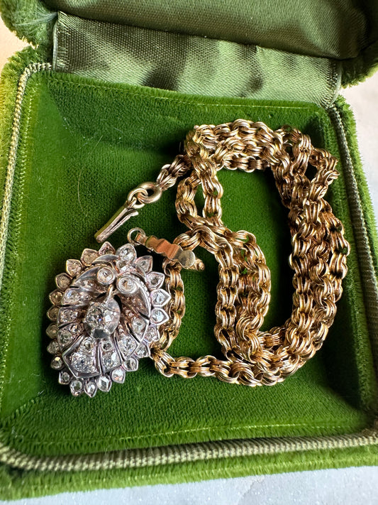 Victorian 14K Gold kings link Byzantine Chain Necklace – 19.5 Inches, 10.8g