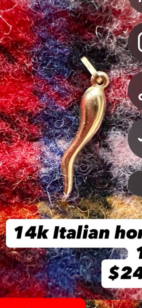 14k gold Italian horn of virility!