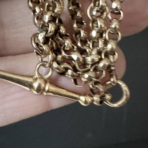 Antique 9k Belcher/ Rolo chain with TBar