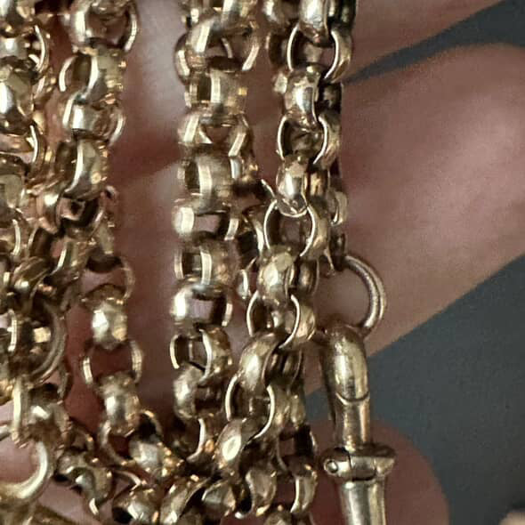 Antique 9k Belcher/ Rolo chain with TBar