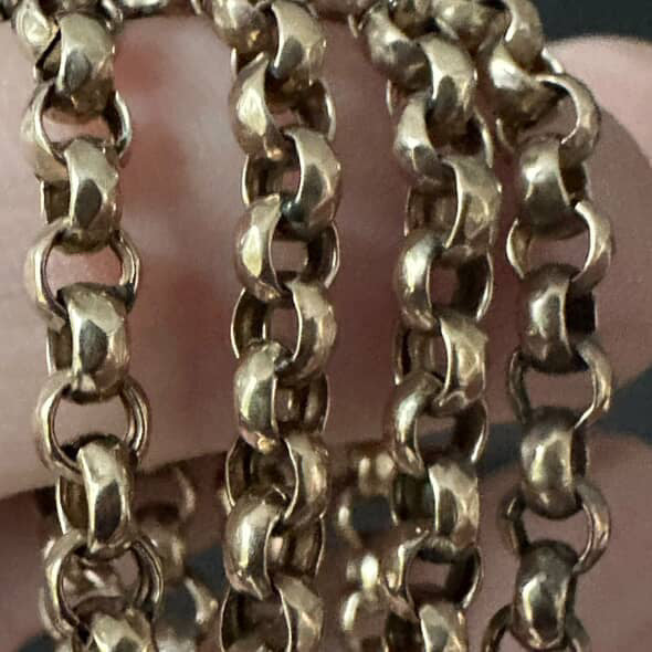Antique 9k Belcher/ Rolo chain with TBar