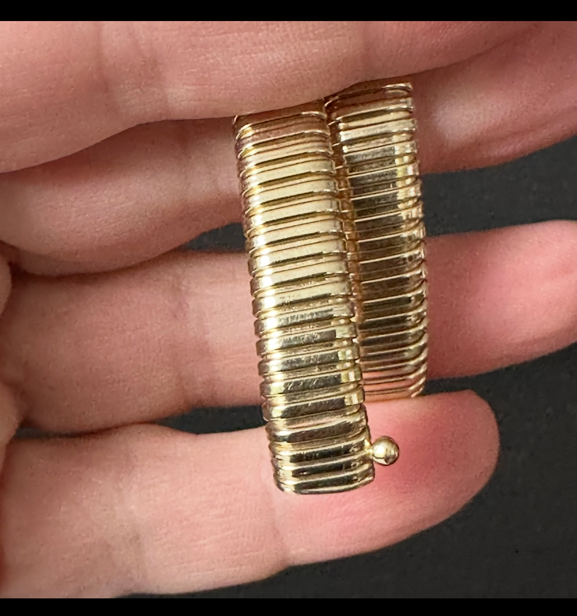 Vintage 14K Tubogas bracelet  with Diamond Accents – 7”