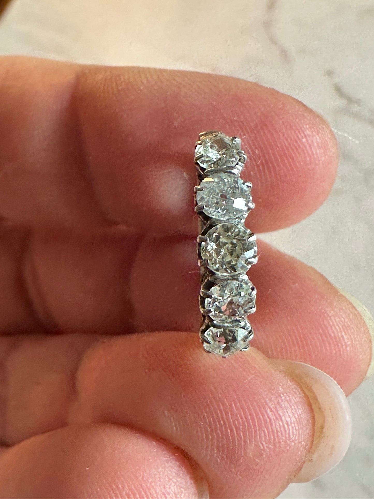 ✨ Antique Old Mine Cut Diamond Five-Stone Ring – ~1.2 CTW