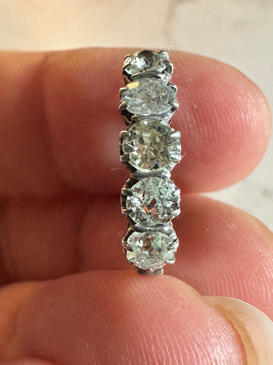 ✨ Antique Old Mine Cut Diamond Five-Stone Ring – ~1.2 CTW