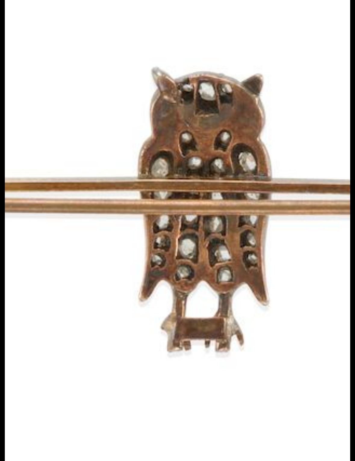 ANTIQUE OWL DIAMOND BROOCH