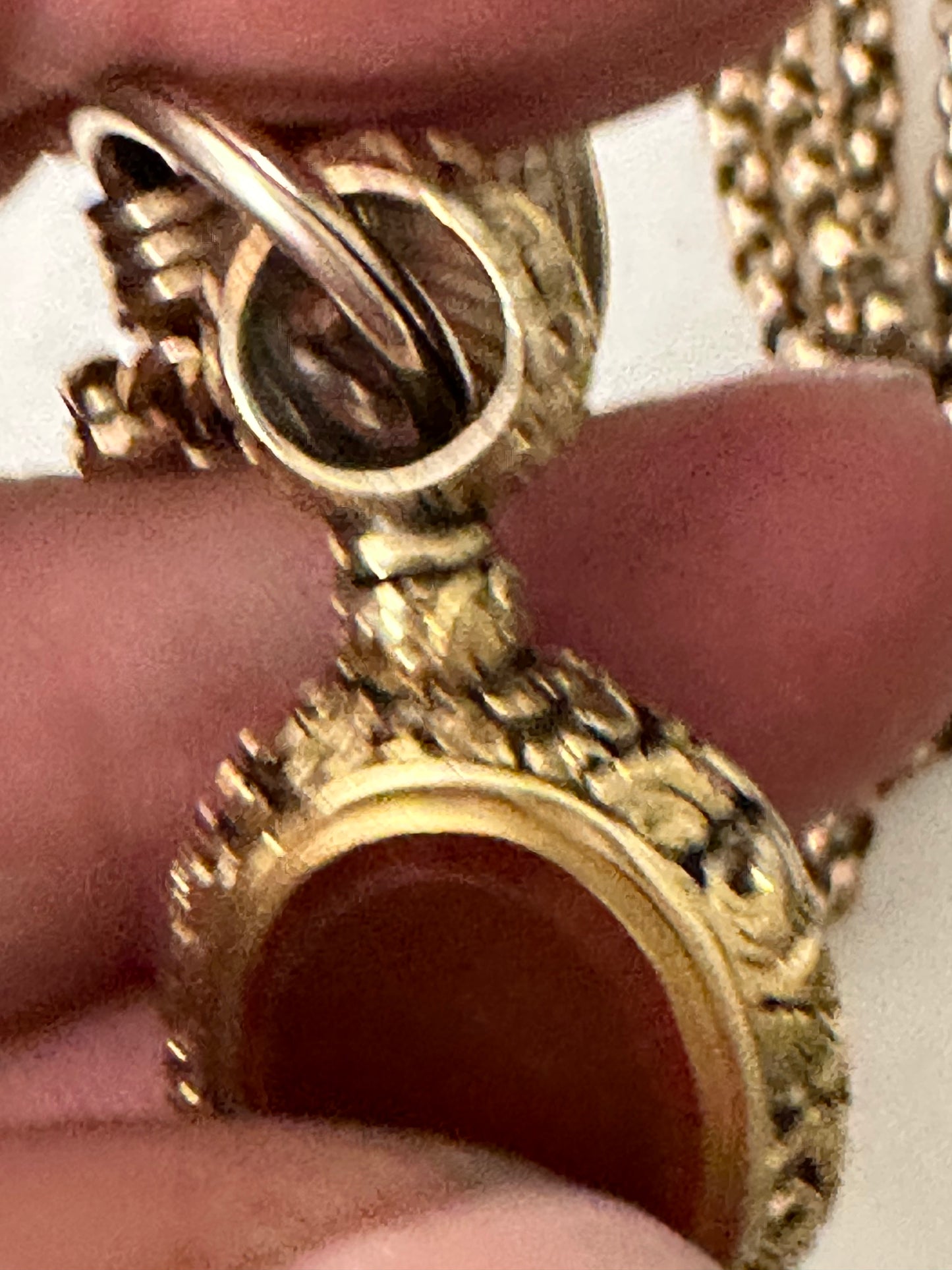 Gold 9k Antique Belcher Chain And Carnelian Watch Fob 30” ( doubled ) 47g -chain with fob 54g